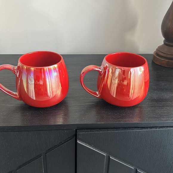 TIM HORTONS Red Luster Iridescent Maple Leaf Coffee Tea Mugs, Set of 2 - Picture 14 of 14